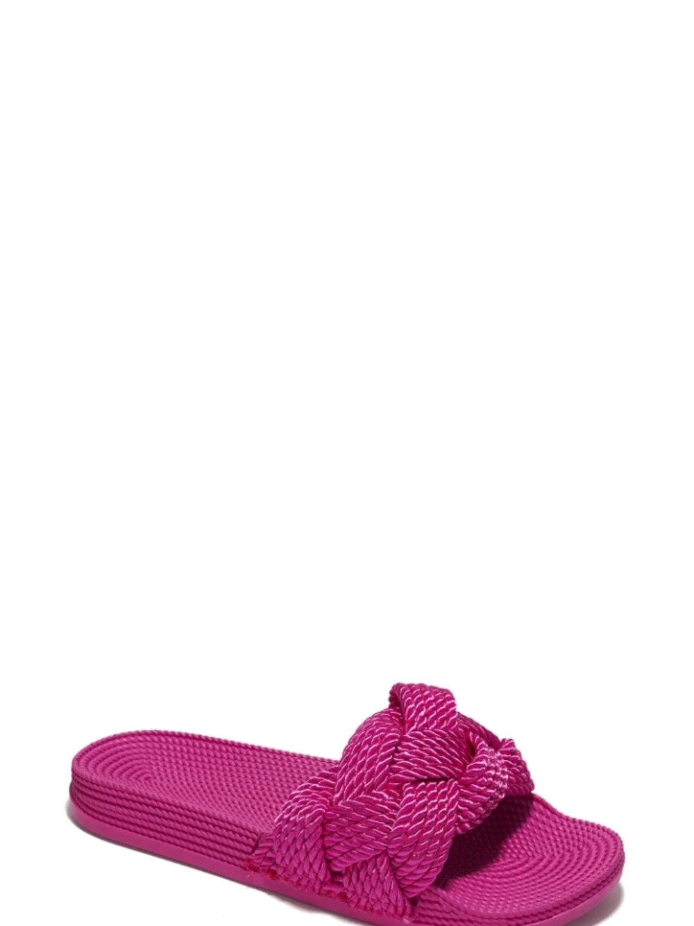 Cape Robbin Annissa Rope Knot Slide Sandals - Fuchsia - Picture 6 of 6